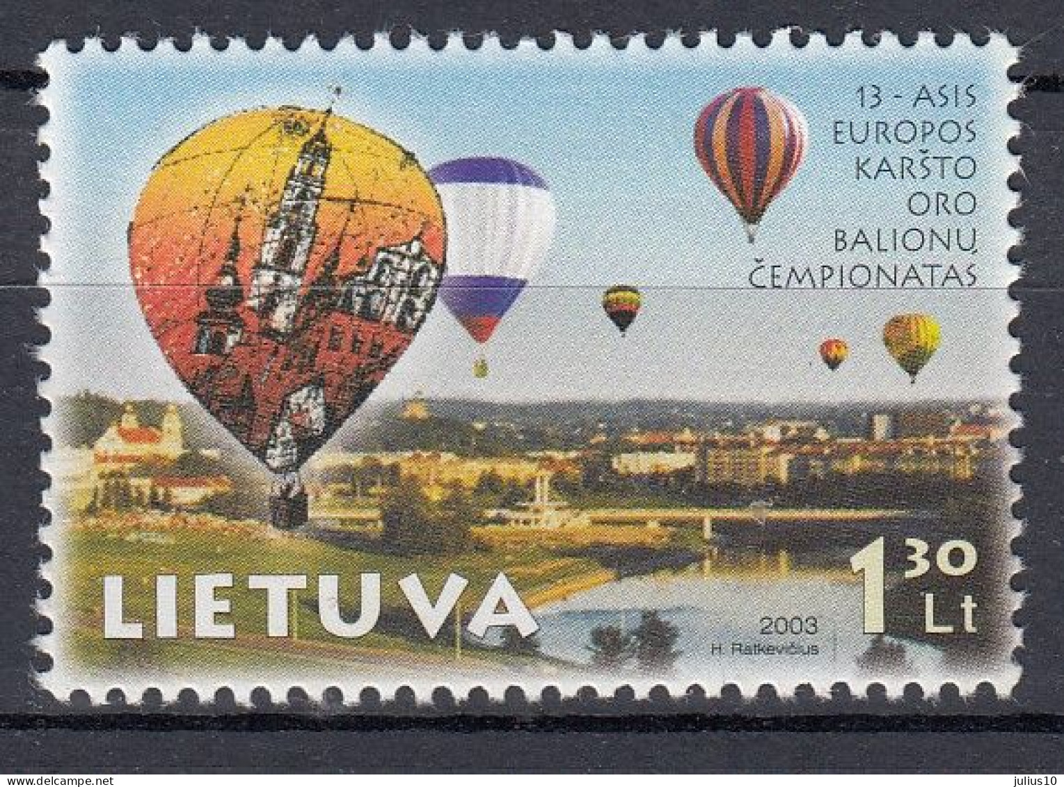 LITHUANIA 2003 Air Balloons MNH(**) Mi 826 #Lt1015 - Lithuania