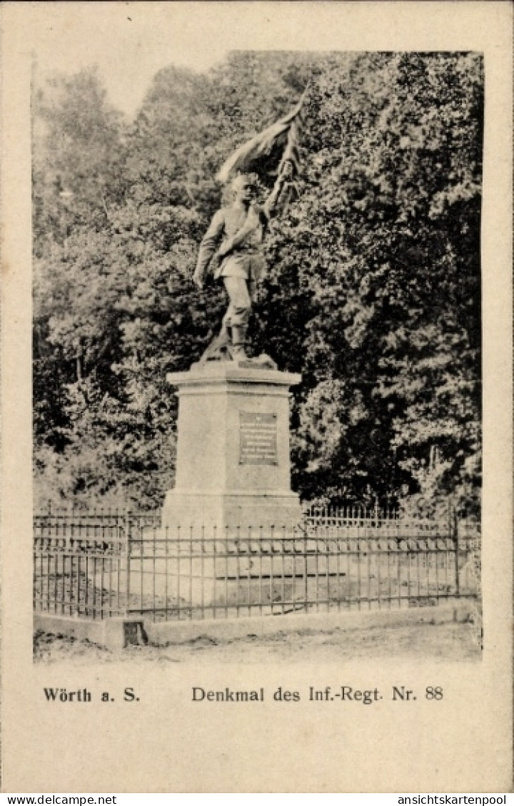 CPA Woerth Wörth Bas Rhin, Denkmal Des Inf Regt Nr 88 - Otros & Sin Clasificación