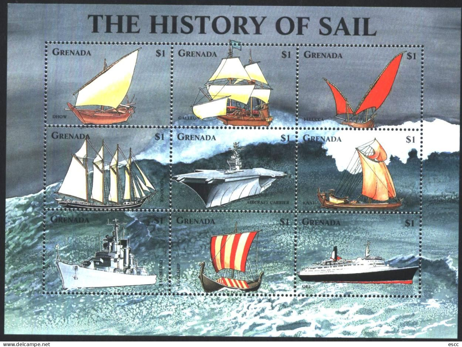 Mint Stamps In Miniature Sheet  Ships 1998 From Grenada - Barcos