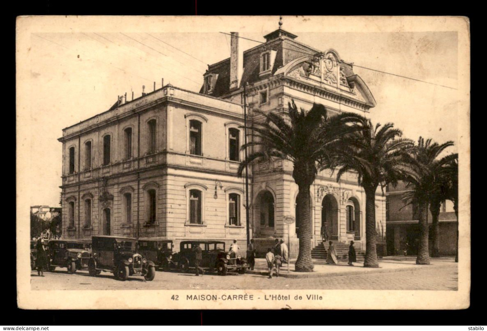 ALGERIE - MAISON CARREE - L'HOTEL DE VILLE - AUTOMOBILES ANCIENNES - Altri & Non Classificati