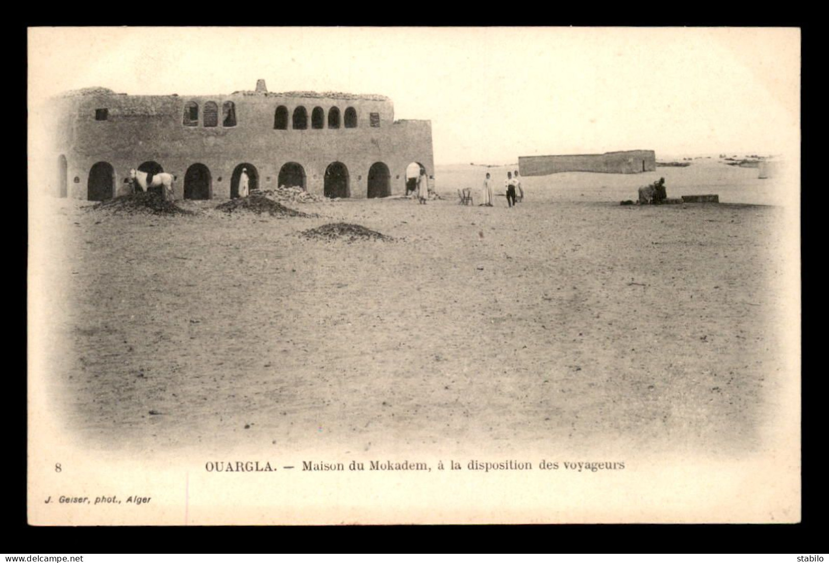 ALGERIE - SAHARA - OUARGLA - MAISON DU MOKADEM A LA DISPOSITION DES VOYAGEURS - EDITEUR GEISER - Autres & Non Classés