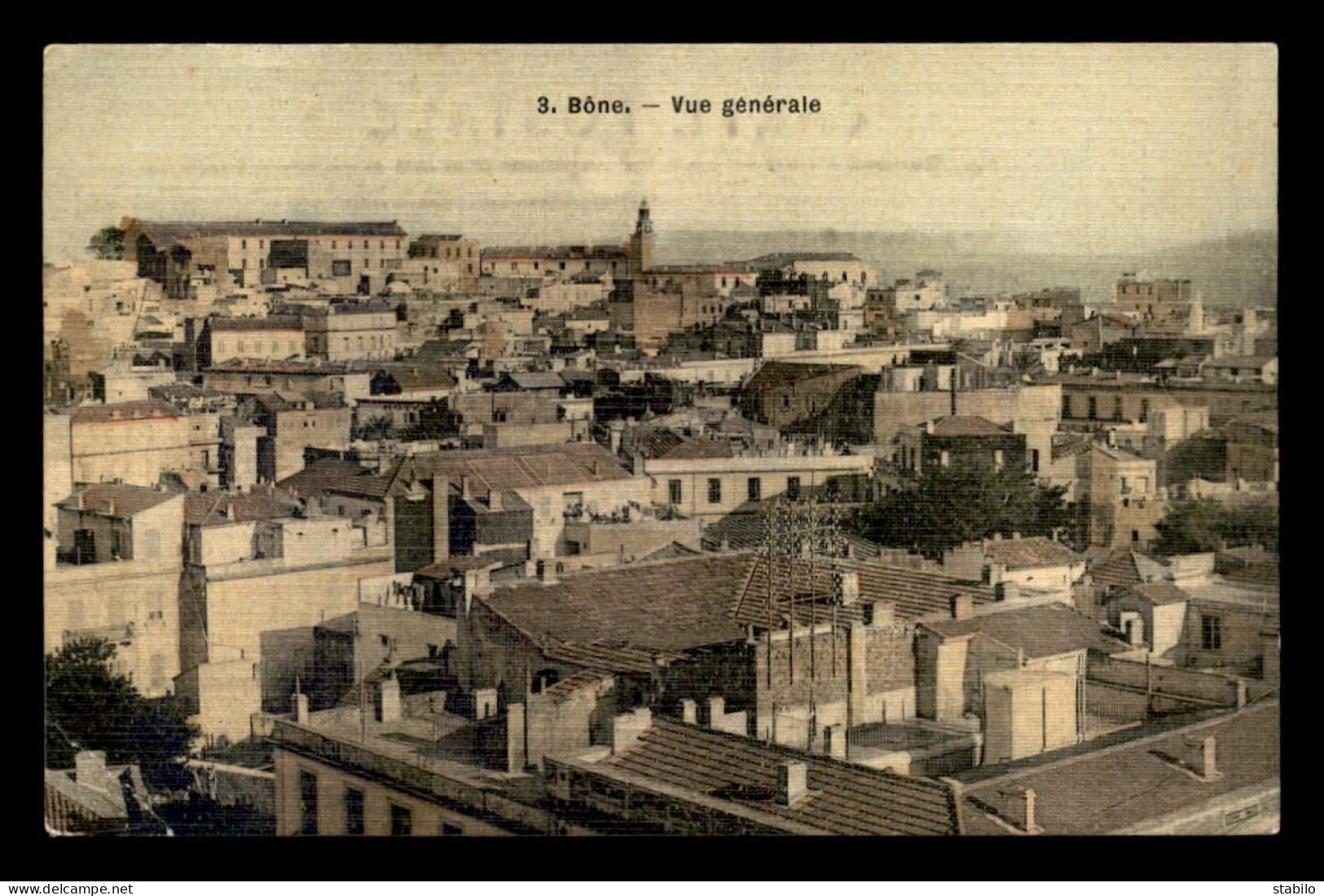 ALGERIE - BONE - VUE GENERALE - CARTE TOILEE ET COLORISEE - Annaba (Bône)