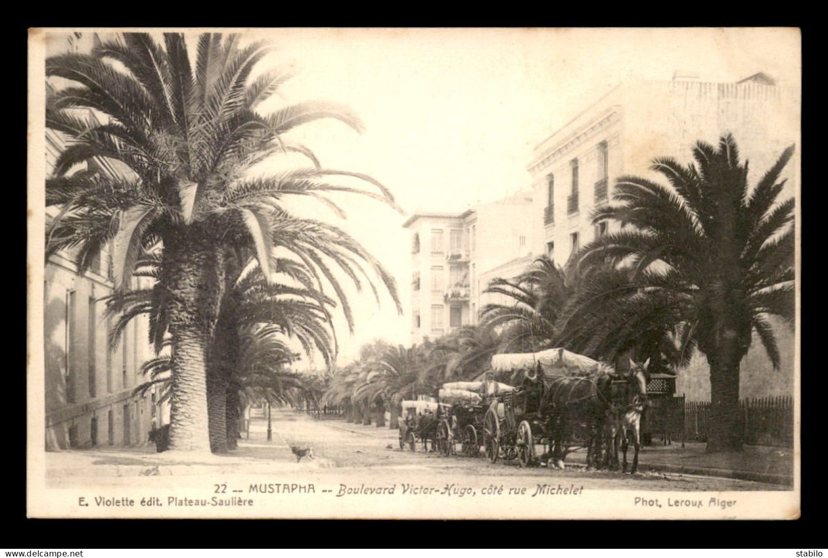 ALGERIE - ALGER - MUSTAPHA - BOULEVARD VICTOR HUGO COTE RUE MICHELET - EDITEUR VIOLETTE PLATEAU-SAULIERE - PHOTO LEROUX - Algeri