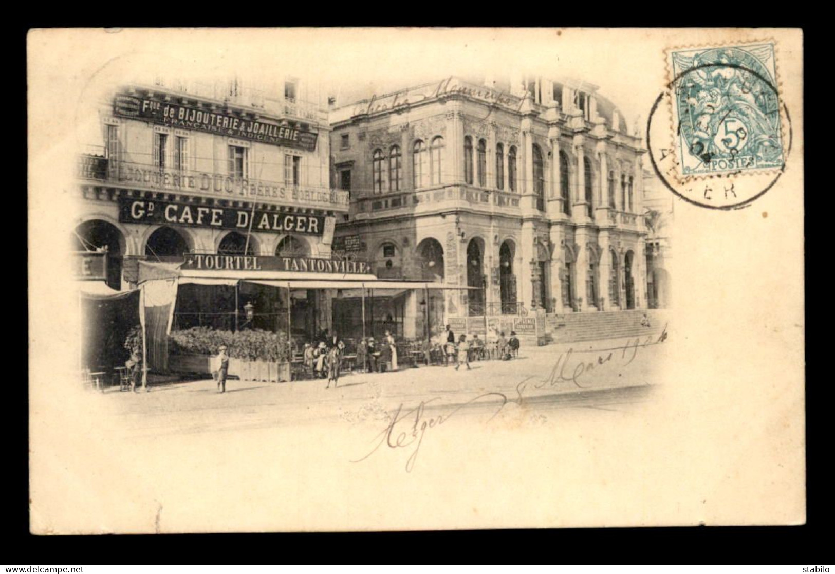 ALGERIE - ALGER - PLACE DU THEATRE - GRAND CAFE D'ALGER - VOIR ETAT - Alger