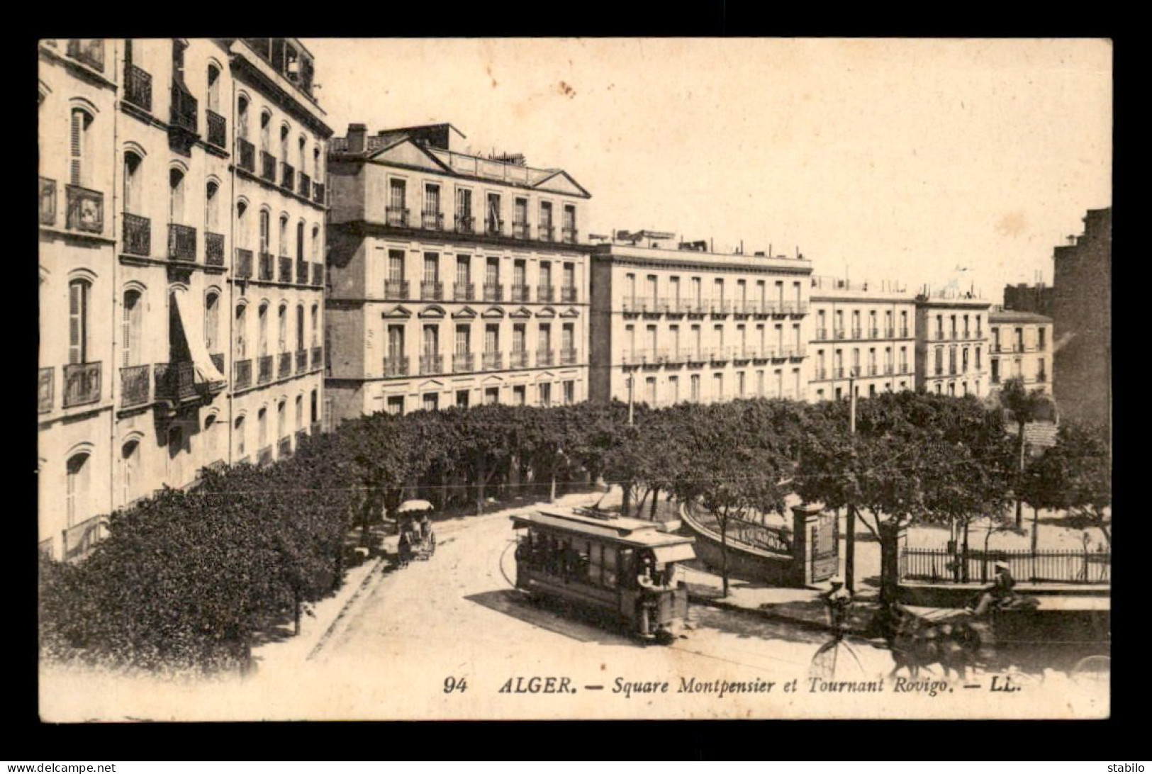 ALGERIE - ALGER - SQUARE MONTPENSIER ET TOURNANT ROVIGO - Algiers