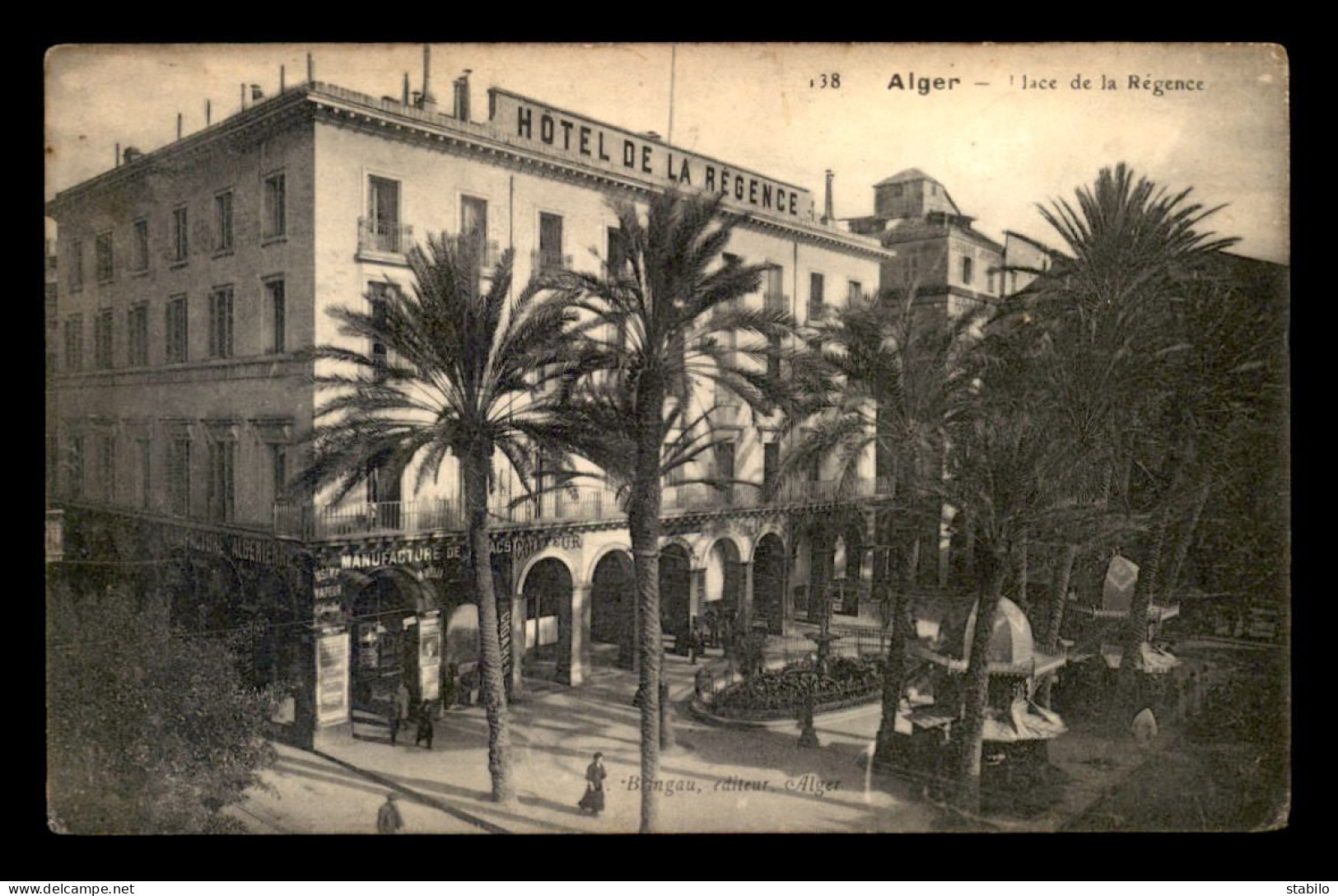 ALGERIE - ALGER - PLACE DE LA REGENCE - HOTEL DE LA REGENCE - TABAC M. MELIA - Algiers