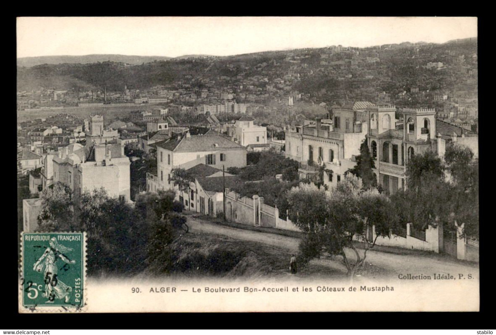 ALGERIE - ALGER - BOULEVARD BON-ACCUEIL ET LES COTEAUX DE MUSTAPHA - Alger