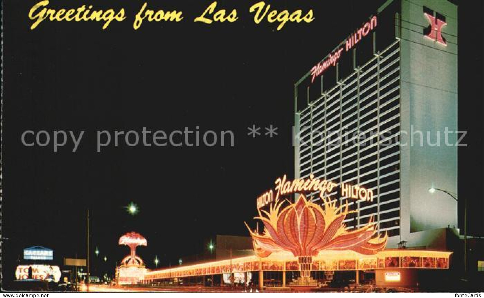 72431440 Las_Vegas_Nevada The Flamingo Hilton At Night - Andere & Zonder Classificatie