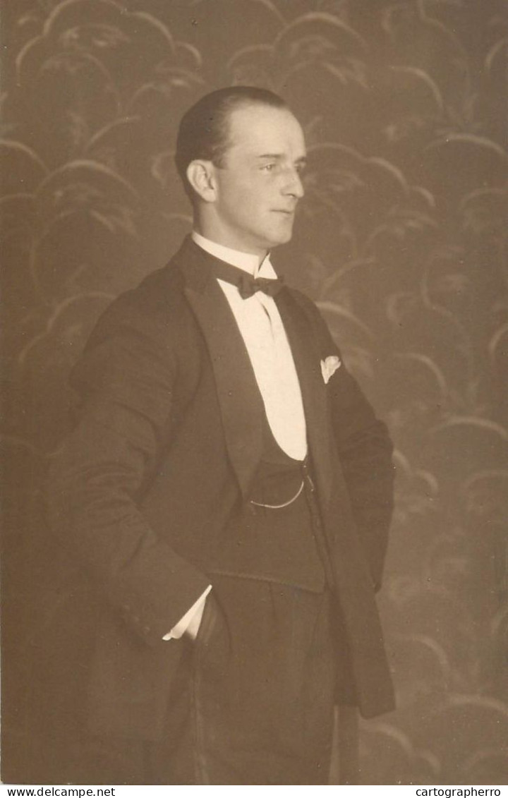 Social History Souvenir Real Photo Elegant Man Tuxedo - Photographs