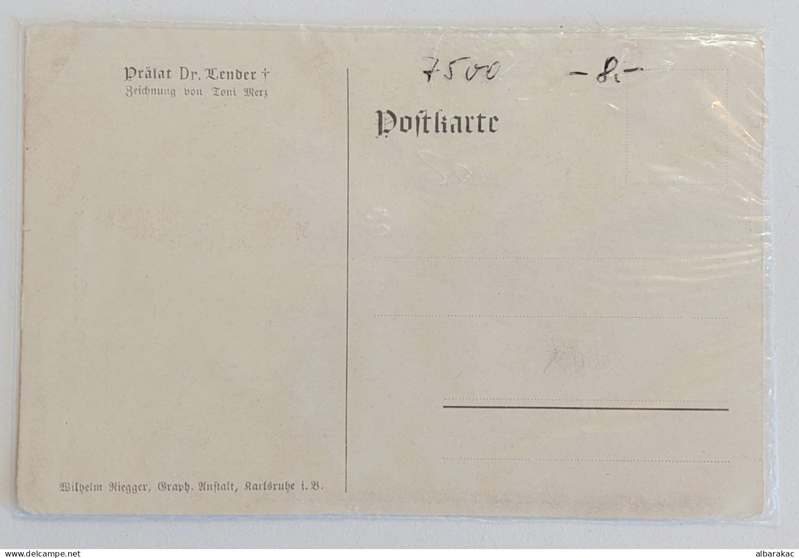 Pralat Dr. , Graphic Wilhelm Riegger - Karlsruhe , Old Postcard - Andere & Zonder Classificatie