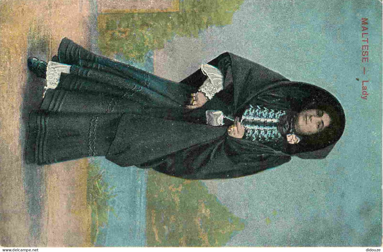 Malte - Maltese Lady - Animée - Folklore - Scène Et Types - Colorisée - CPA - Voyagée En 1917 - Voir Scans Recto-Verso - Malte