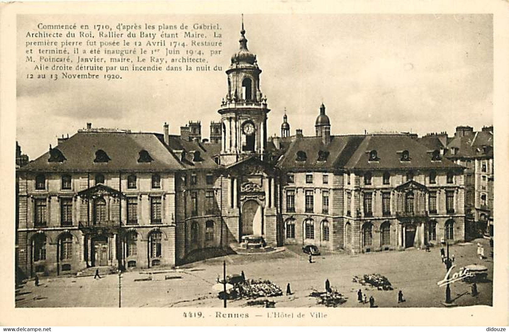 35 - Rennes - L'Hotel De Ville - Animée - CPA - Voir Scans Recto-Verso - Rennes