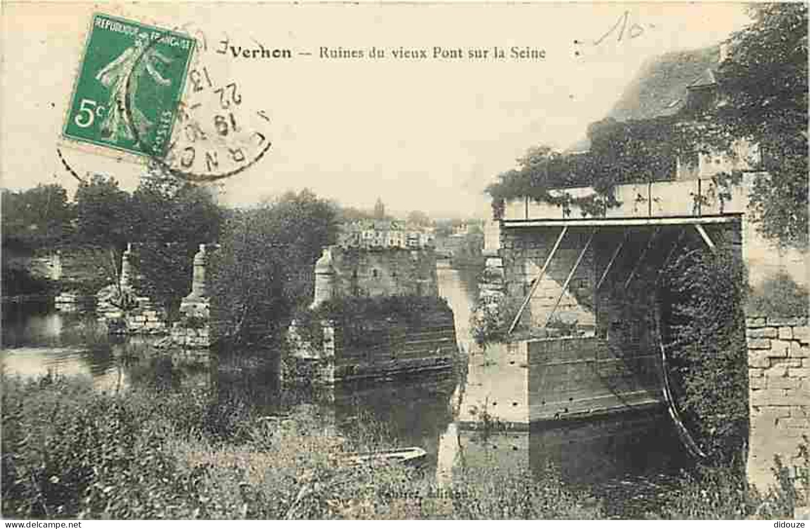 27 - Vernon - Ruines Du Vieux Pont Sur La Seine - Oblitération Ronde De 1913 - CPA - Voir Scans Recto-Verso - Vernon