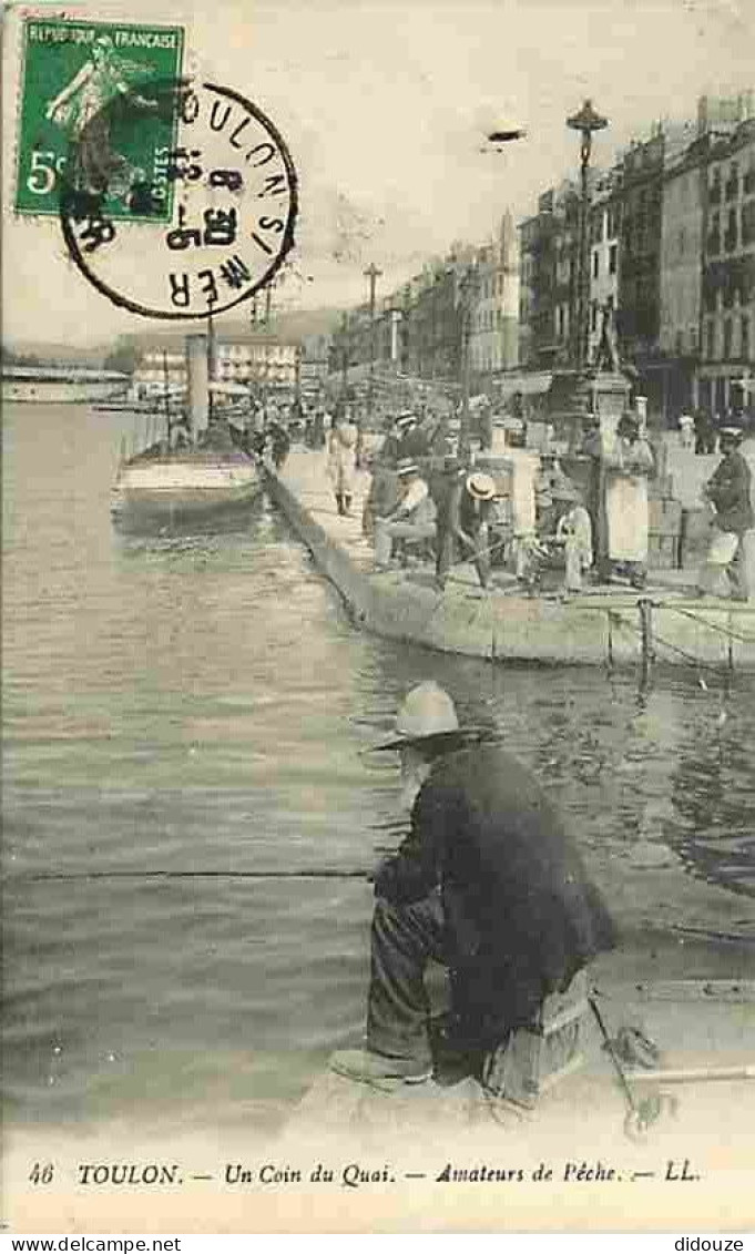 83 - Toulon - Un Coin Du Quai - Amateurs De Peche - Animée - CPA - Voir Scans Recto-Verso - Toulon