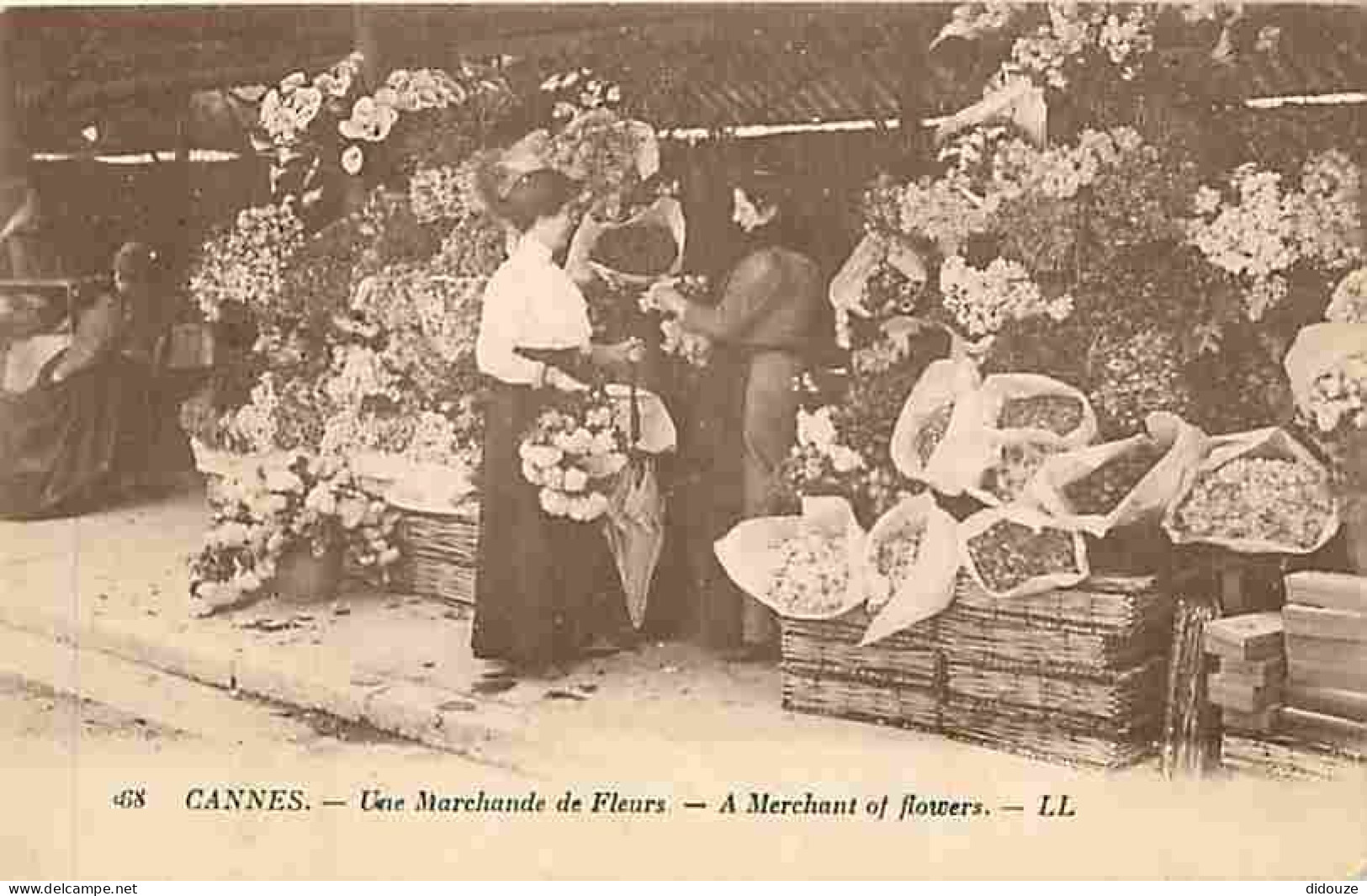 06 - Cannes - Une Marchande De Fleurs - Animée - CPA - Voir Scans Recto-Verso - Cannes