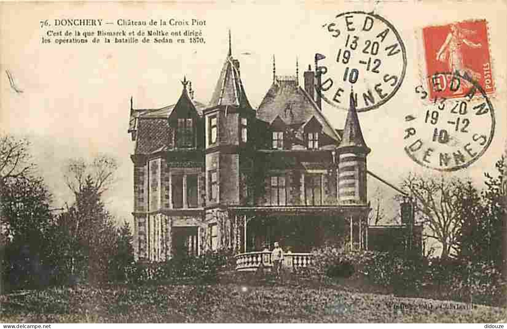 08 - Donchery - Château De La Croix Piot - Animée - Oblitération Ronde De 1910 - CPA - Voir Scans Recto-Verso - Andere & Zonder Classificatie