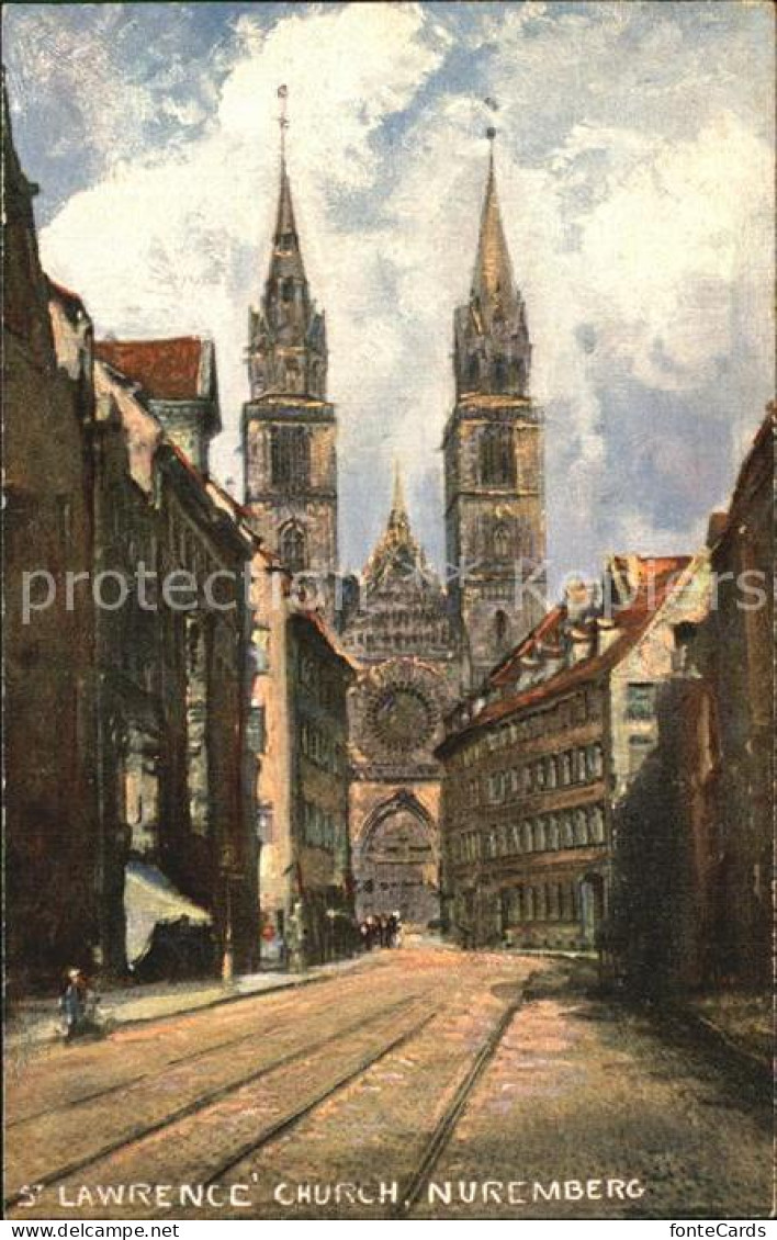 72429009 Nuremberg Lawrence  Church Kuenstlerkarte Nuremberg - Sonstige & Ohne Zuordnung