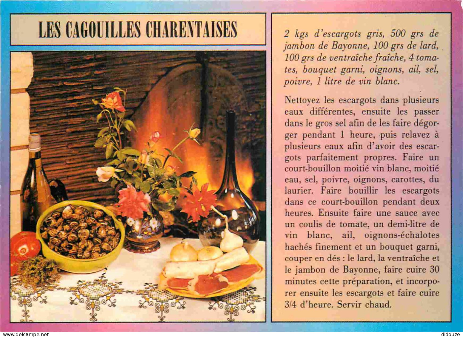 Recettes De Cuisine - Gagouilles Charentaises - Gastronomie - CPM - Carte Neuve - Voir Scans Recto-Verso - Recipes (cooking)