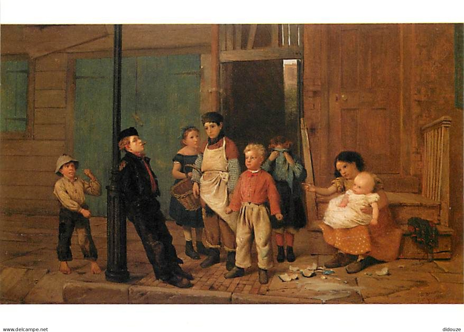 Art - Peinture - John George Brown - The Bully Of The Neighborhood, 1866 - Le Querelleur - Der Raufbold - CPM - Carte Ne - Malerei & Gemälde