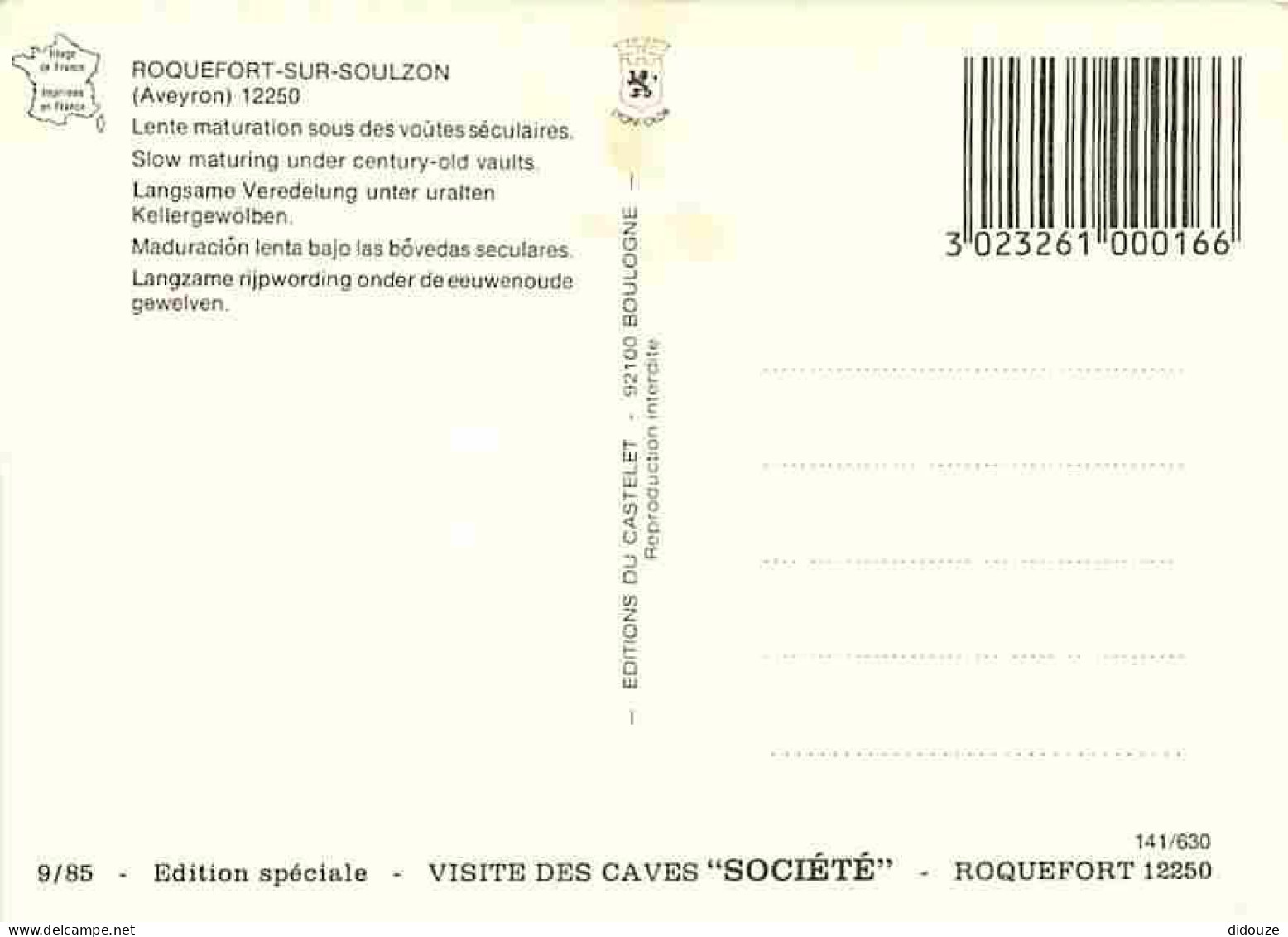 Metiers - Fromager - Fromages - Fromagerie - Roquefort Sur Soulzon - Lente Maturation Sous Des Voûtes Séculaires - CPM - - Craft