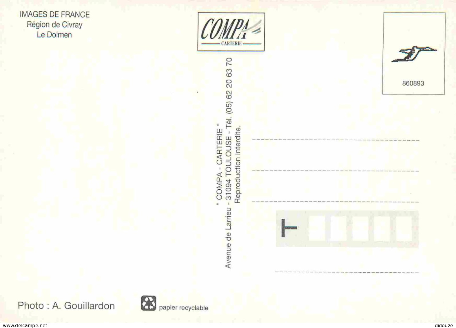 86 - Civray - Le Dolmen - CPM - Carte Neuve - Voir Scans Recto-Verso - Civray