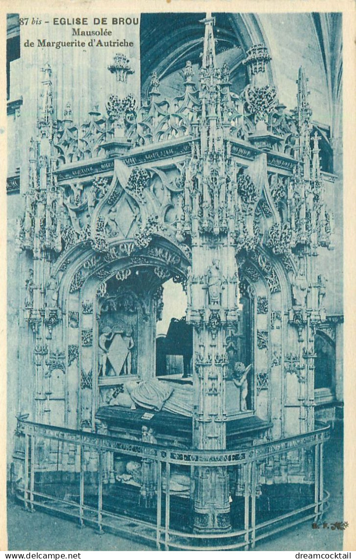 Top Promotion 2 Cpa 01 EGLISE DE BROU. Mausolée Philibert-le-Beau Et Marguerite D'Autriche 1925 - Brou - Kerk