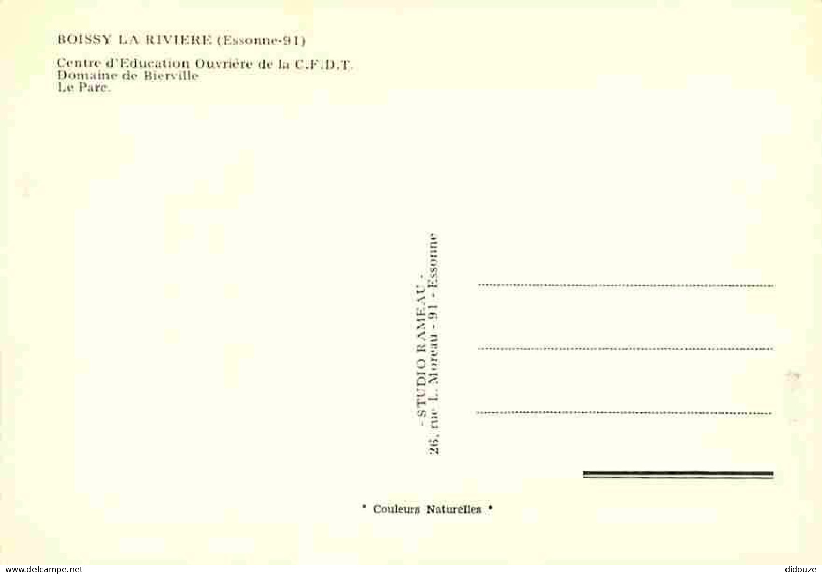 91 - Boissy La Rivière - Centre D'Education Ouvrière De La CFDT - Domaine De Bierville - Le Parc - Foret - Carte Neuve - - Boissy-la-Rivière