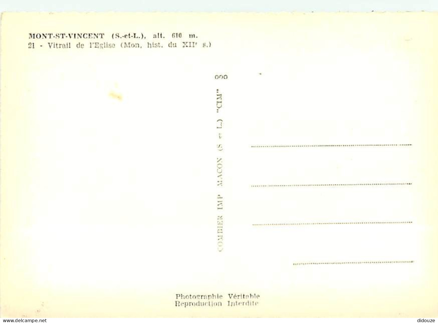 71 - Mont Saint Vincent - Vitrail De L'Eglise - Art Religieux - CPM - Voir Scans Recto-Verso - Andere & Zonder Classificatie