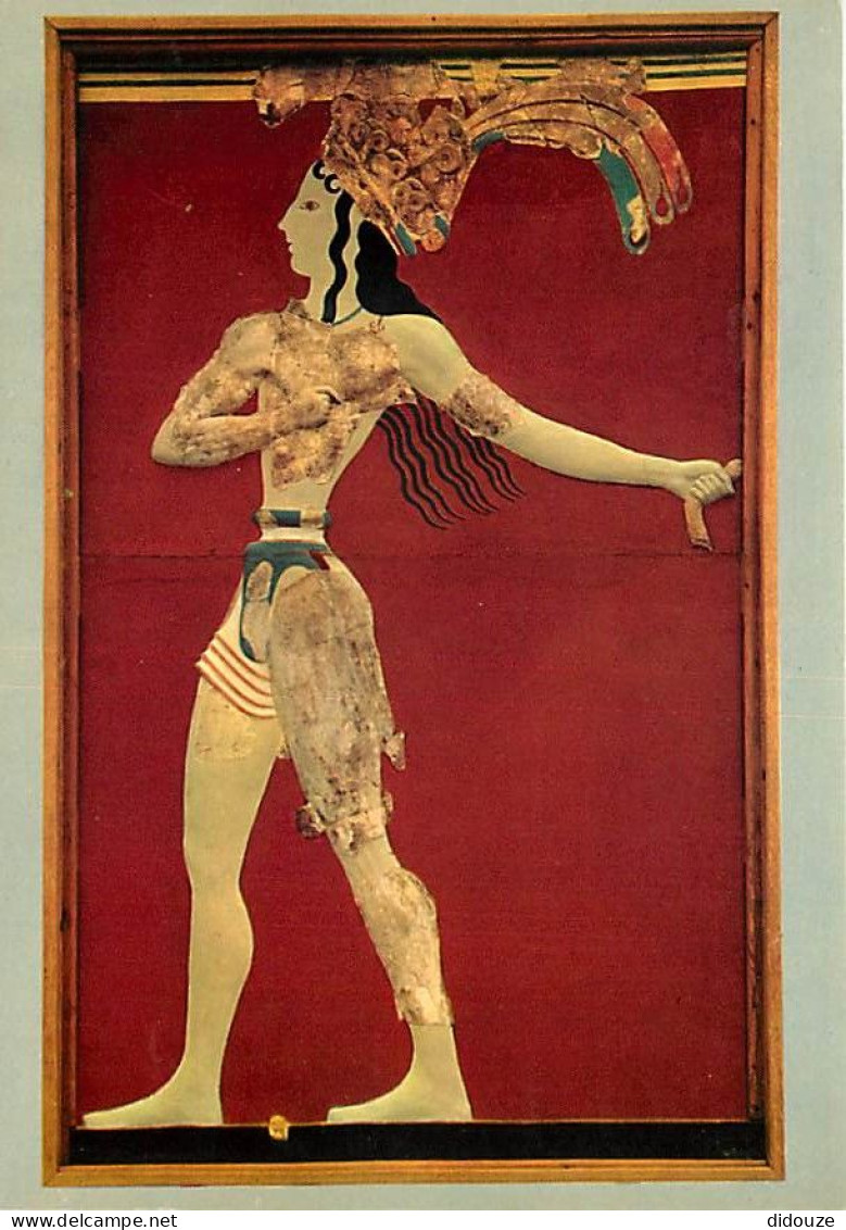Grèce - Crète - Kríti - Héraklion - Musée D'Héraklion - La Fresque Du Prince Des Lis Du Palais De Cnossos - Peinture Ant - Grèce