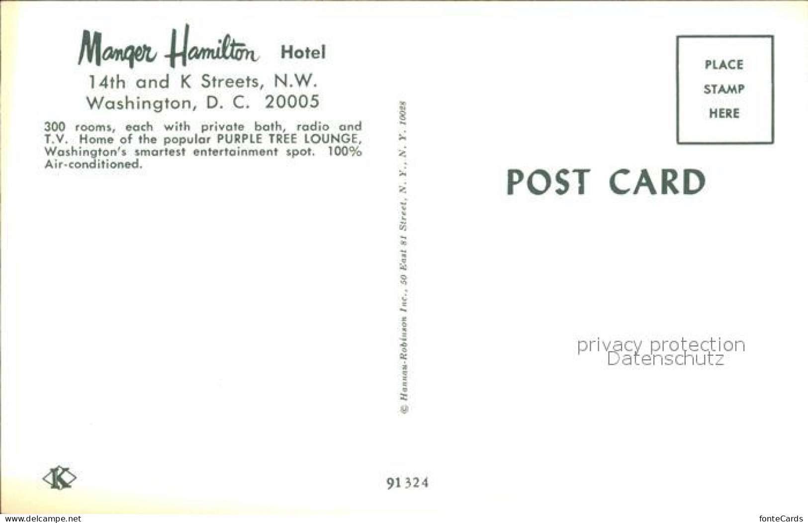 72369040 Washington DC Manger Hamilton Hotel  - Washington DC