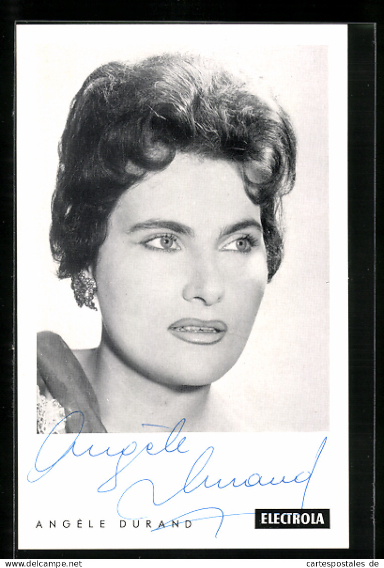 AK Musikerin Angèle Durand Erschrocken Zur Seite Schauend, Autograph  - Musica E Musicisti