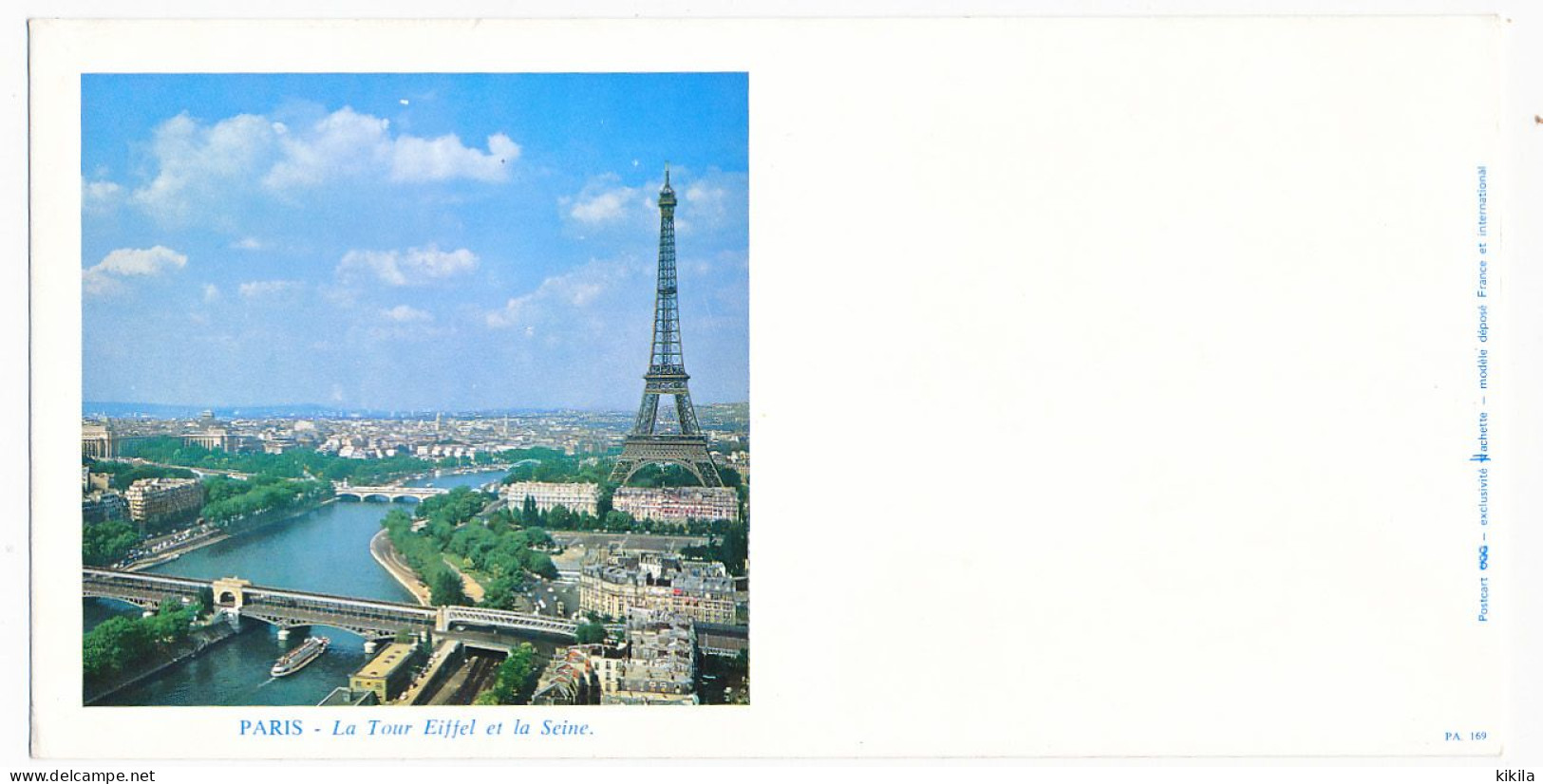 CPSM 21 X 10.5 PARIS   La Tour Eiffel Et La Seine  Pont De Bir Hakeim  Vue Aérienne - Eiffelturm