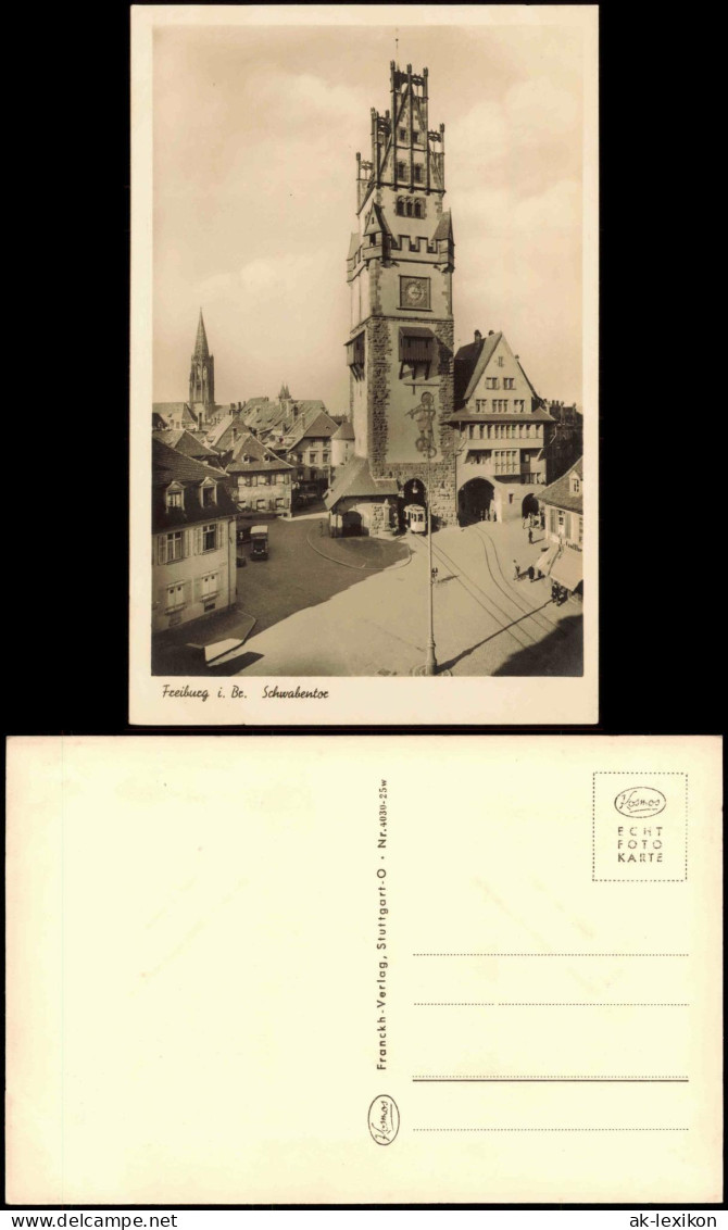 Ansichtskarte Freiburg Im Breisgau Schwabentor, Straßenbahn 1959 - Freiburg I. Br.