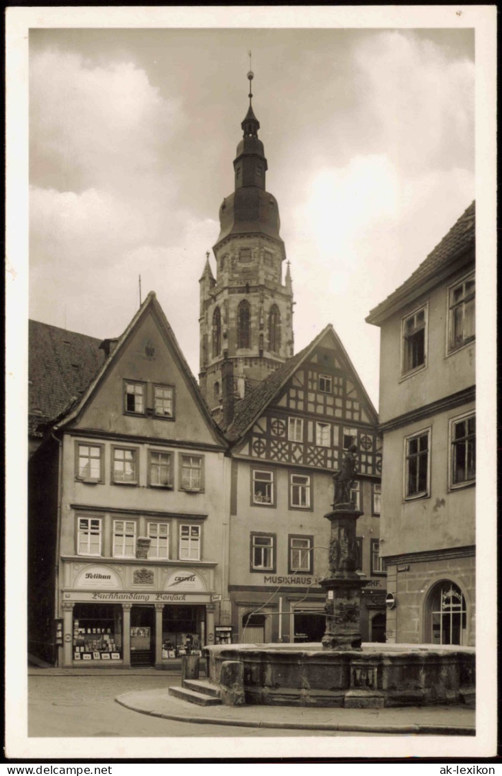 Ansichtskarte Coburg Moritzkirche Buchhandlung Musikhaus 1962 - Coburg