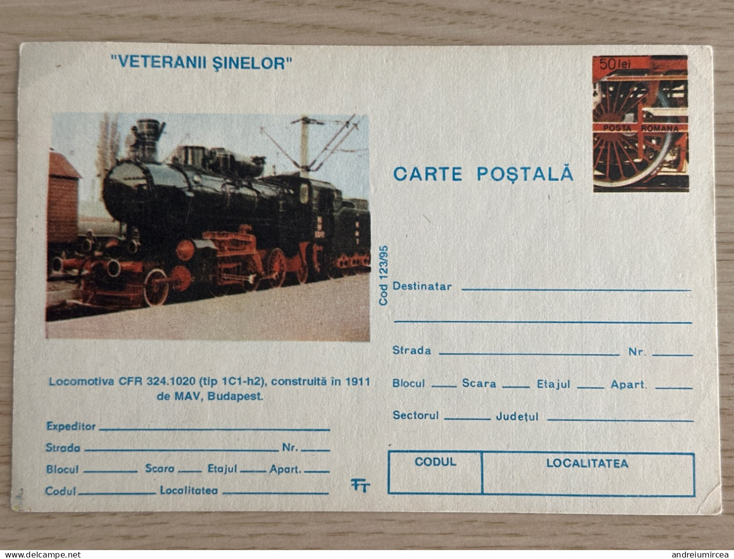 Cod 123/95 VETERANII ȘINELOR - Ganzsachen