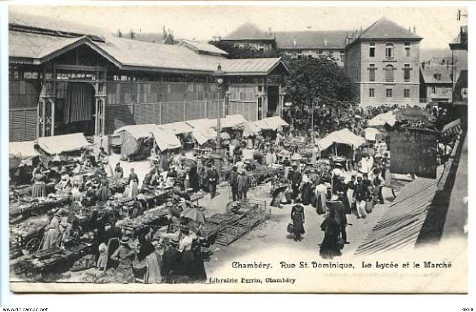 CPA 9 X 14 Savoie  CHAMBERY  Le Lycée Et Le Marché - Chambery