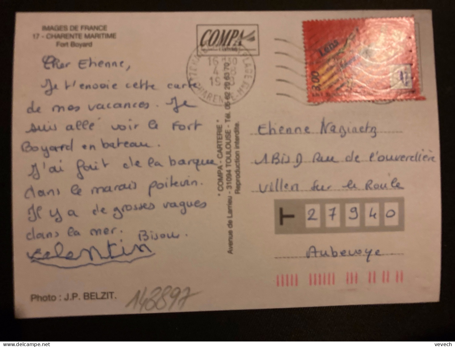 CP TP FRANCE 98 FOOTBALL LENS 3,00 OBL.MEC.4-8 1998 17 CHATELAILLON PLAGE - Lettres & Documents