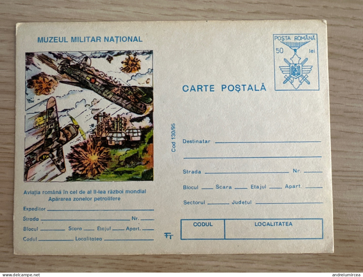 Cod 130/95 MUZEUL MILITAR NAȚIONAL - Entiers Postaux