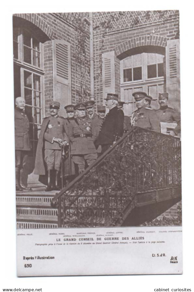 Le Grand Conseil De Guerre Des Alliés - Les Généraux En Réunion Au Grand Quartier Général Français - Animée - Guerre 1914-18