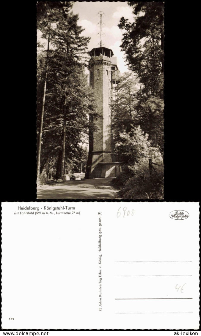 Ansichtskarte Heidelberg Königstuhl-Turm 1961 - Heidelberg