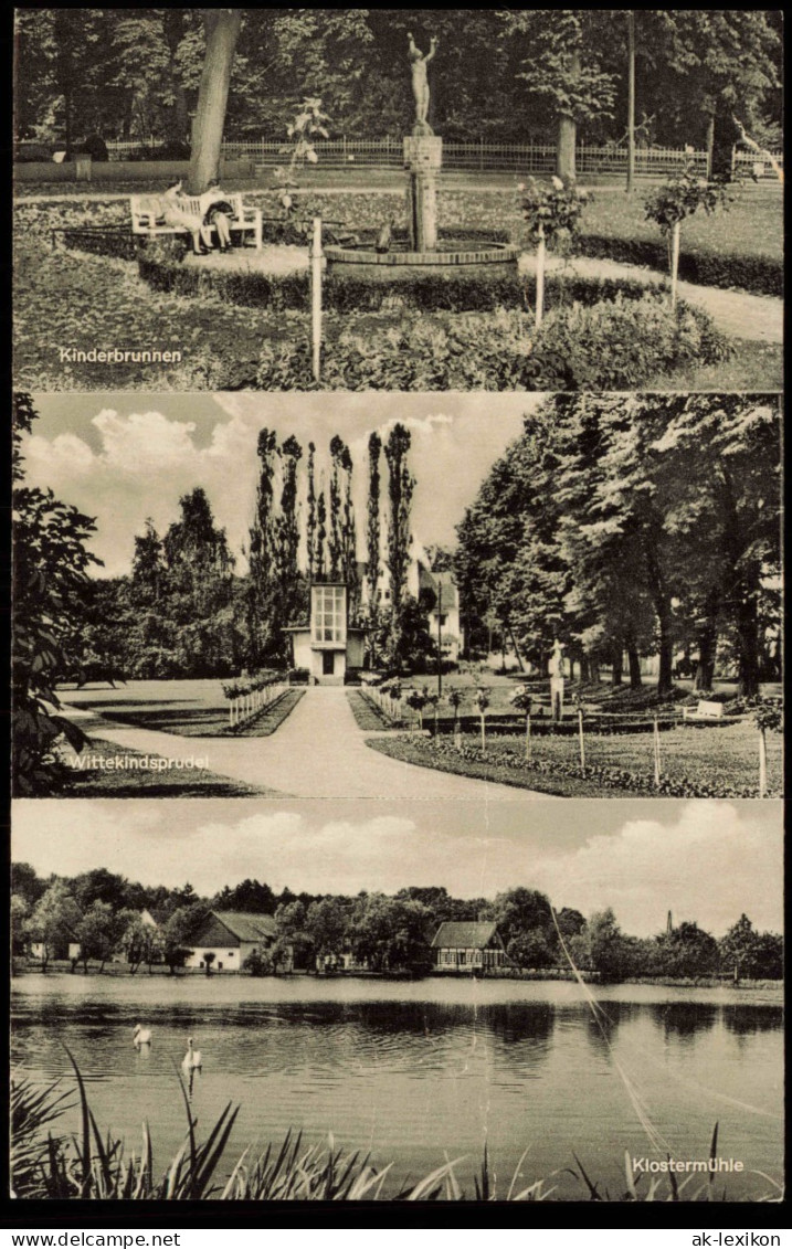 Ansichtskarte Bad Oeynhausen Kinderbrunnen Wittekindsprudel Klostermühle 1954 - Bad Oeynhausen