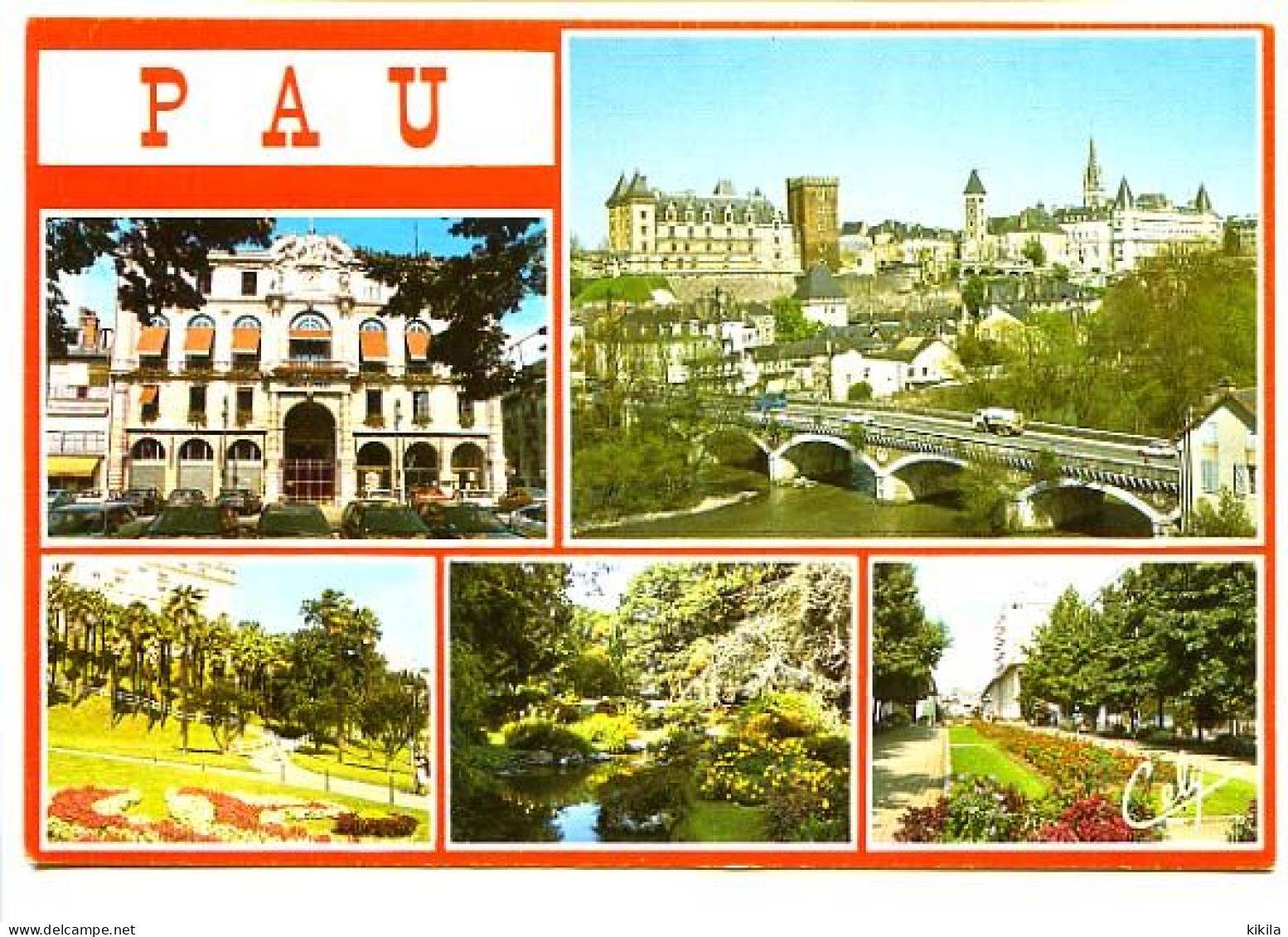 CPSM  10.5 X 15 Pyrénées Atlantique PAU  Hôtel De Ville  Place Royale Château Henri IV  Palmeraie  Parc Beaumont - Pau