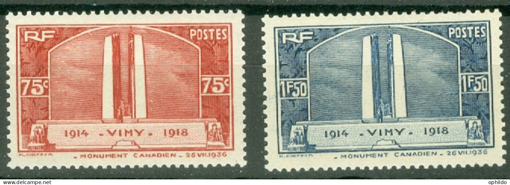 France Yv  316/317  * * TB  - Unused Stamps