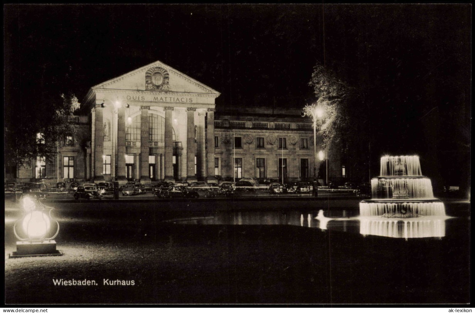 Ansichtskarte Wiesbaden Kurhaus Bei Nacht 1962 - Wiesbaden