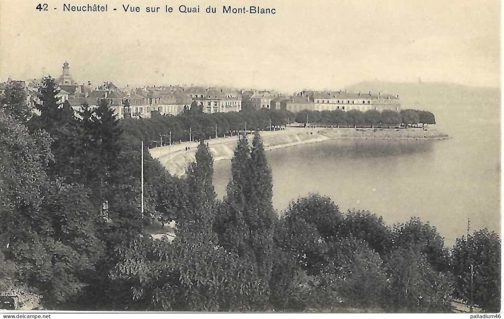 NE - NEUCHÂTEL - VUE SUR LE QUAI DU MONT-BLANC - Phototypie No 42 - ETAT PARFAIT - Mention Manuscrite Sept.1910 - - Neuchâtel