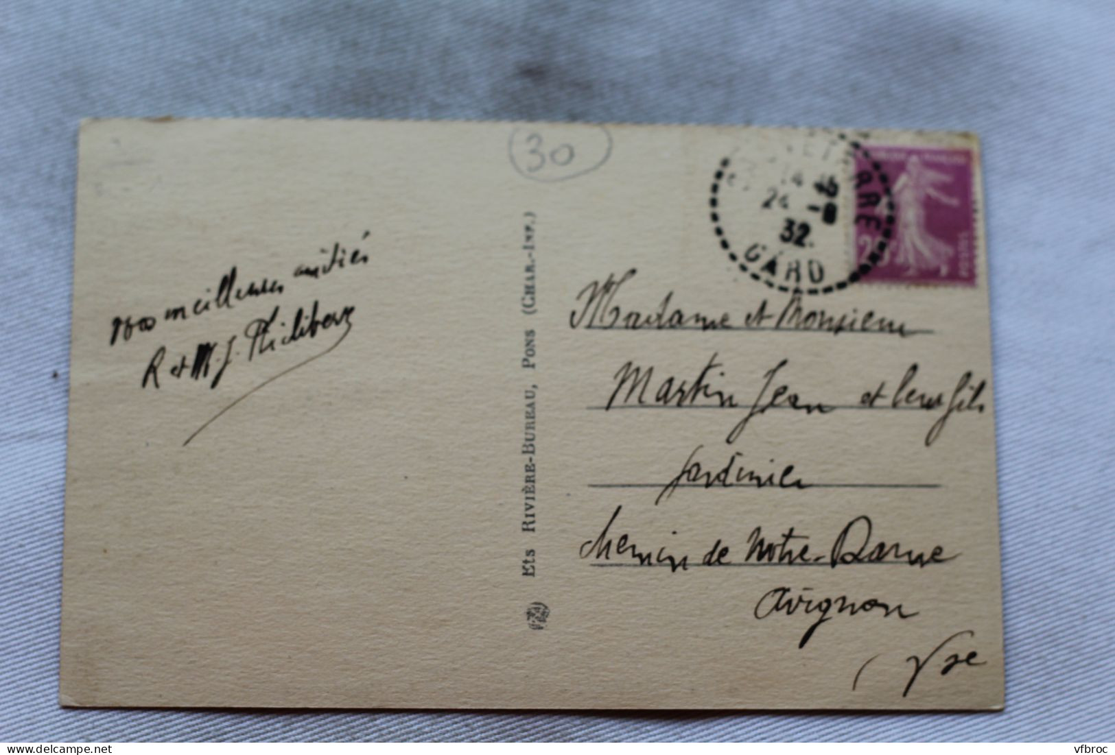 N687, Cpa 1932, Sauveterre, La Promenade, Gard 30 - Otros & Sin Clasificación