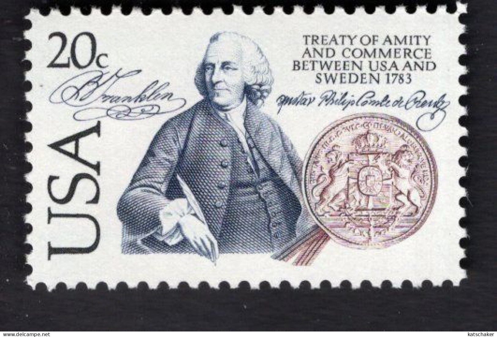 2028096719  1983  SCOTT 2036 (XX) POSTFRIS MINT NEVER HINGED  - US - SWEDEN  & BENJAMIN FRANKLIN - Ungebraucht