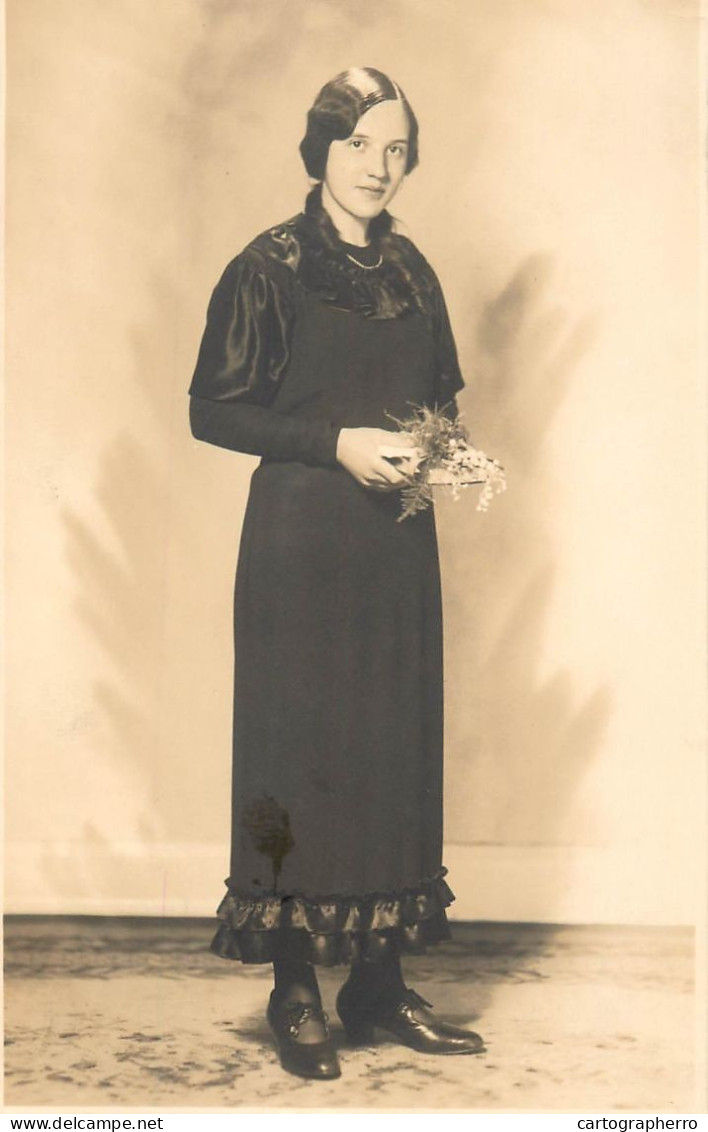 Social History Souvenir Real Photo Elegant Lady Woman Coiffure - Fotografie