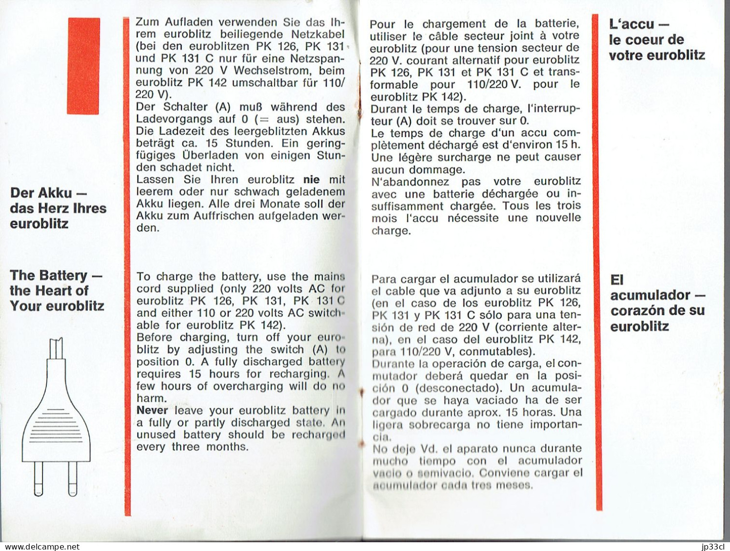 Flash Euroblitz PK 126 (avec Mode D'emploi Et Boîte En Carton D'origine) - Supplies And Equipment