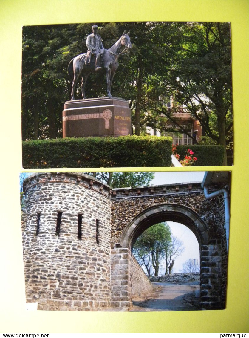 59. CASSEL - Lot De 2 Cartes Statue Du Maréchal Foch + Porte Du Château - Cassel